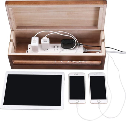 Changsuo Cable Management Box Wooden Cord Organizer Box - Image 3
