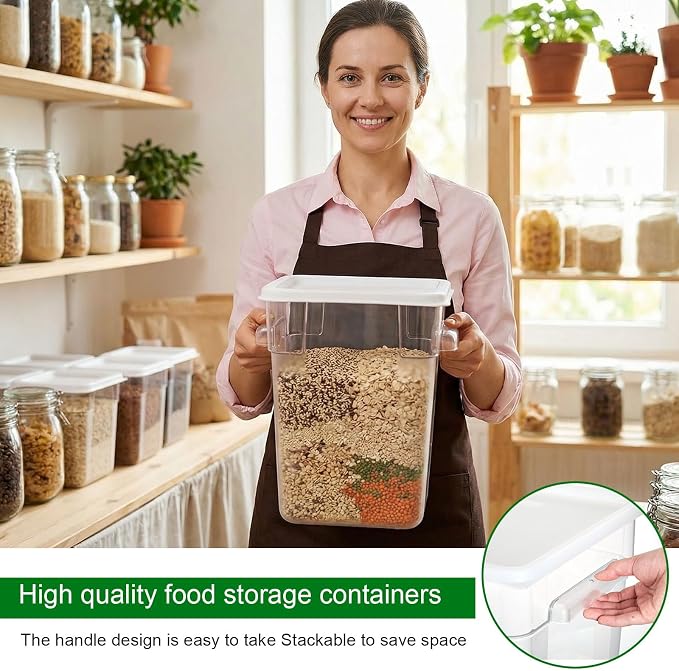 FoldTier 2 Pieces Square Food Storage Containers Polycarbonate Clear food - Image 3