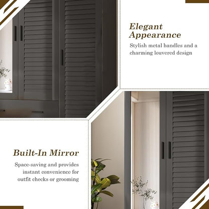jiteentarou 3 Door Armoire Wardrobe Closet Cabinet - Image 8