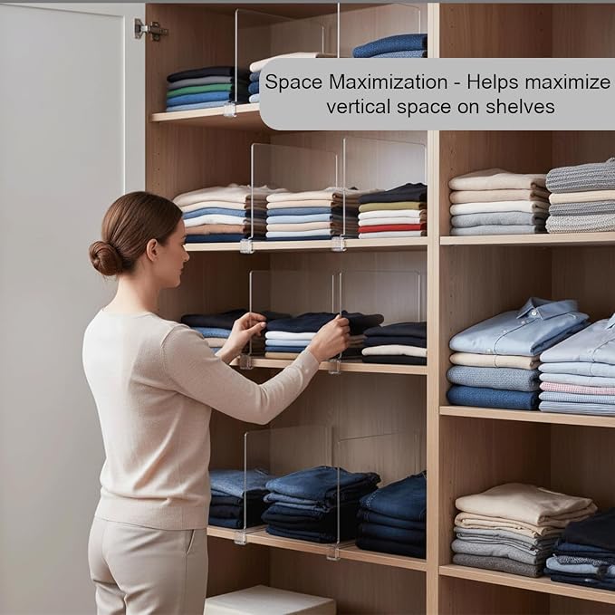HIGH & SKY 8 Pack Acrylic Shelf Dividers - Image 7