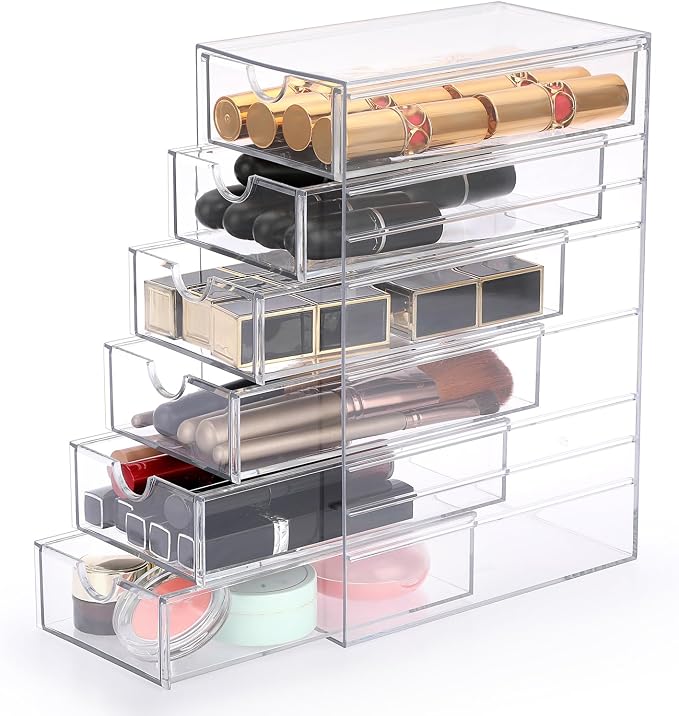 Hipiwe Plastic Drawer Organizer Clear Desktop Drawers Box - Image 9