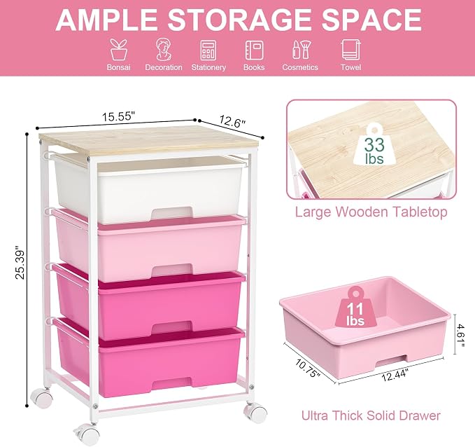 Utility-Rolling-Craft-Storage-Cart-Organizer - Image 3