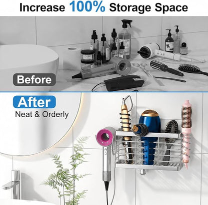Sevenblue Hair Tool Organizer, 3-in-1 Universal Hair Dryer Holder, Adjustable - Image 4
