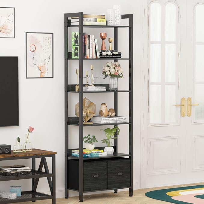 Furologee 6-Tier Bookshelf, Tall Bookcase - Image 4