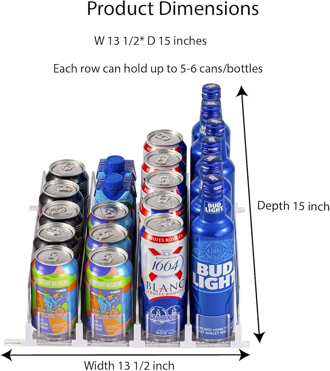 RULA Drink Organizer for Fridge, Self-Pushing Soda Can Dispenser for - Image 2