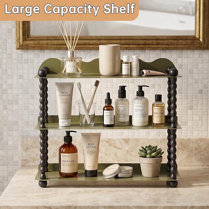 3-Tier Bathroom Counter Organizer, Water Proof Countertop Shelf | Vintage - Image 2