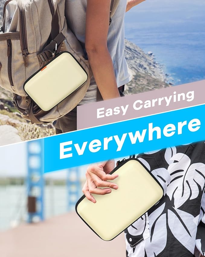 Clean-Beige Hard Shell Case for Electronic Accessories Organizer - Image 7