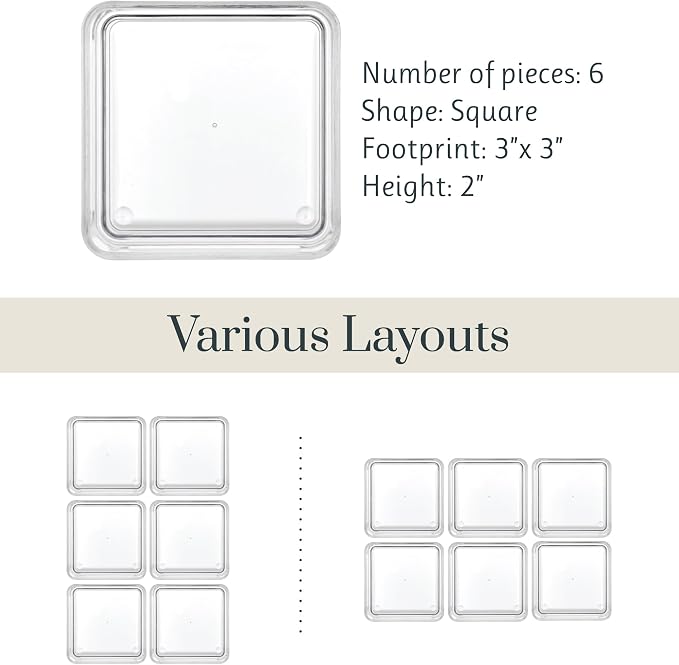 STORi SimpleSort 6-Piece Stackable Clear Drawer Organizer Set | 3" x 3" x 2" - Image 5