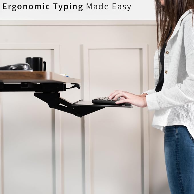 VIVO Adjustable Computer Keyboard and Mouse Platform Tray Deluxe Smooth Rolling - Image 8