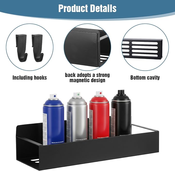 MAQUITA 4 Pcs Magnetic Spray Can Holder, Magnet Toolbox Holder, Wall Mounted - Image 3