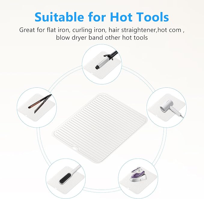 Quccefods Heat Resistant Mat Large Silicone Hot Hair Tools Mat - Image 5