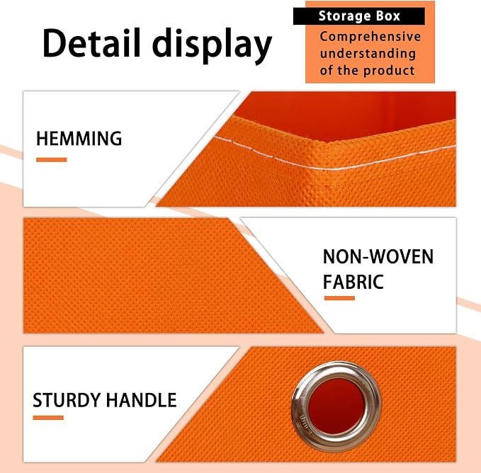 Foldable Storage Cubes Bins, 11 Inch Cloth Storage Cube Fabric Storage Box - Image 7