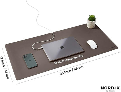 Nordik Cork Leather Desk Mat Cable Organizer - Image 2