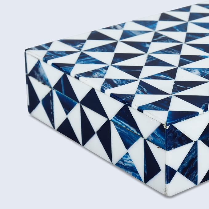 Handicrafts Home Blue and White Decorative Storage Box - Image 5