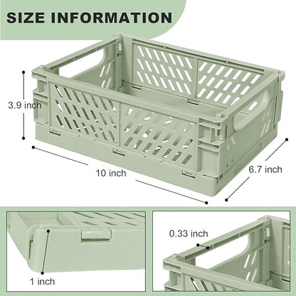 Small Pastel Plastic Storage Bins 2Pcs Foldable Pastel Crates Plastic Basket - Image 2