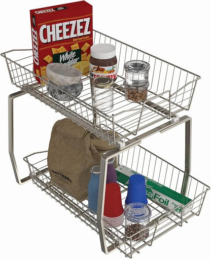 ClosetMaid 14 in. Pull Out Cabinet Organizer, 2 Tier, Heavy Duty, Slide Out - Image 6