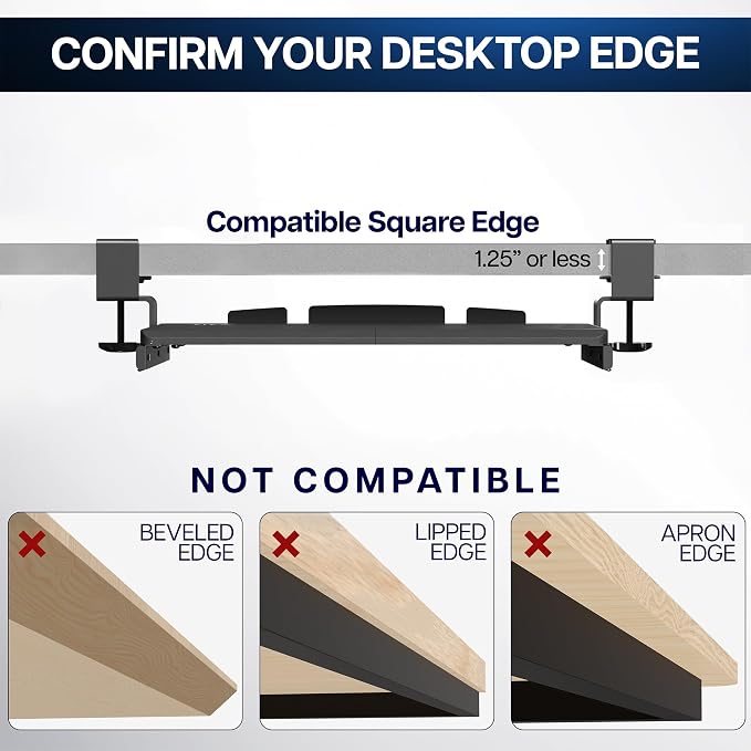 VIVO Small Keyboard Tray, Under Desk Pull Out - Image 7