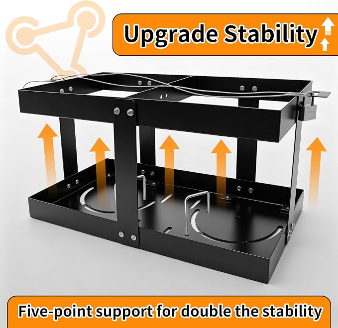 Fuel Jug Holder Gas Can Rack for Trailer, 5 Reinforced Supports Fits Two 5 - Image 3