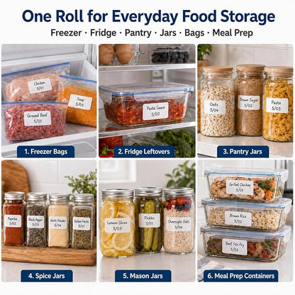 1200 Freezer Labels to Write On, 1x2 Inch Removable Food Labels, Freezer-Safe - Image 7