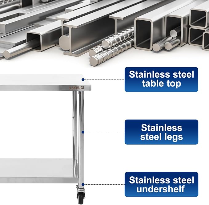 Stainless Steel Table for Prep & Work 36 x 24 Inches - Image 5