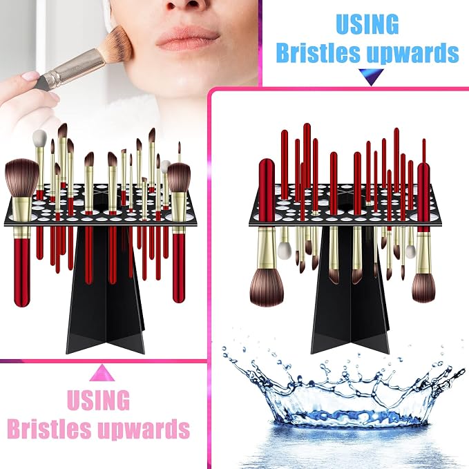 72 Holes Acrylic Makeup Brush Stand - Image 2