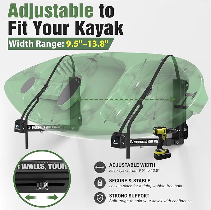 Kayak Storage Hooks Wall Mount Rack, Heavy Duty Garage Storage Hangers - Image 4