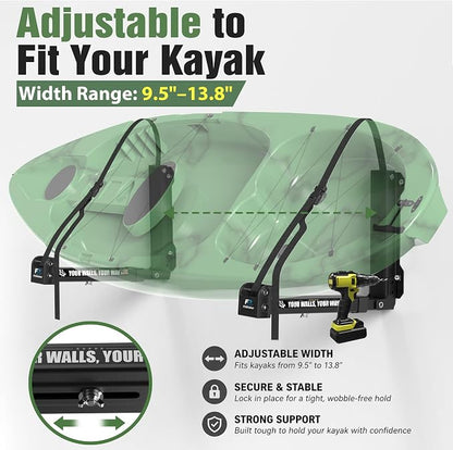 Kayak Storage Hooks Wall Mount Rack, Heavy Duty Garage Storage Hangers - Image 4