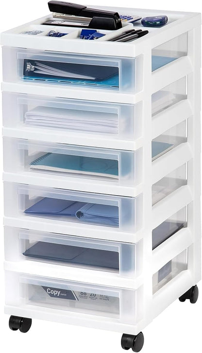 IRIS USA Plastic Drawer Storage Organizer Rolling Cart, - Image 4
