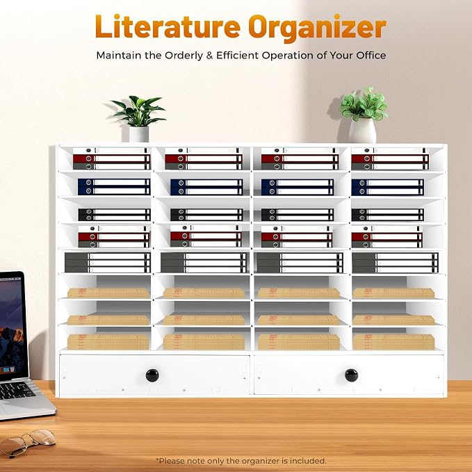 Adjustable Literature Organizer, 32 Compartments Mail Sorter Organizer - Image 2