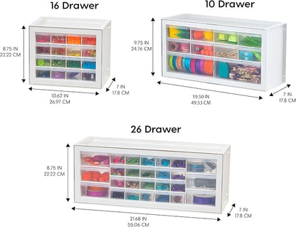 IRIS USA 16-Drawer Small Drawer Organizer, Craft Desk Storage, Stackable - Image 4