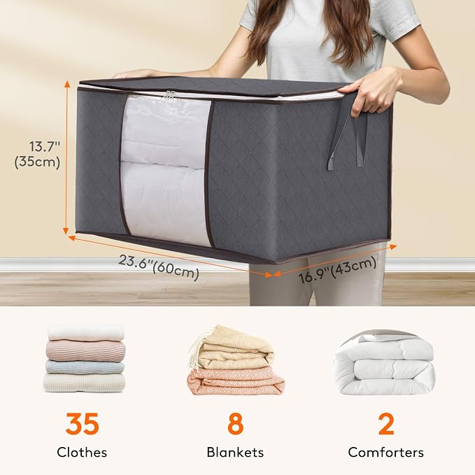 Lifewit 90L Large Storage Bags, Closet Organizers and Storage, Clothes Storage - Image 2