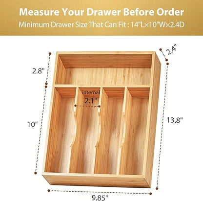 Umilife Kitchen Drawer Organizer, 10 Inch Silverware Utensil Tray Holder - Image 5