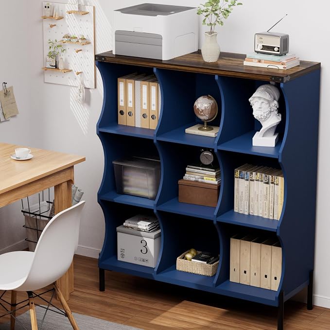 9 Cube Storage Shelf Organizer, Low Book Shelf Bookcase Entryway Table - Image 5