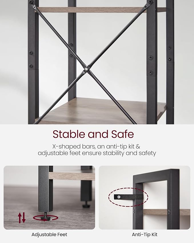 VASAGLE 6-Tier Bookshelf, Bookcase - Image 4