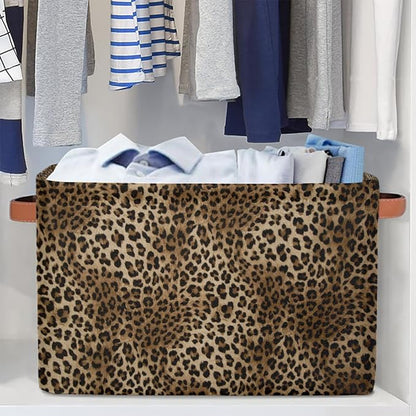 Basket Storage Bins Animal Leopard Cheetah Skin Rectangle Cube Basket Box Kids - Image 5