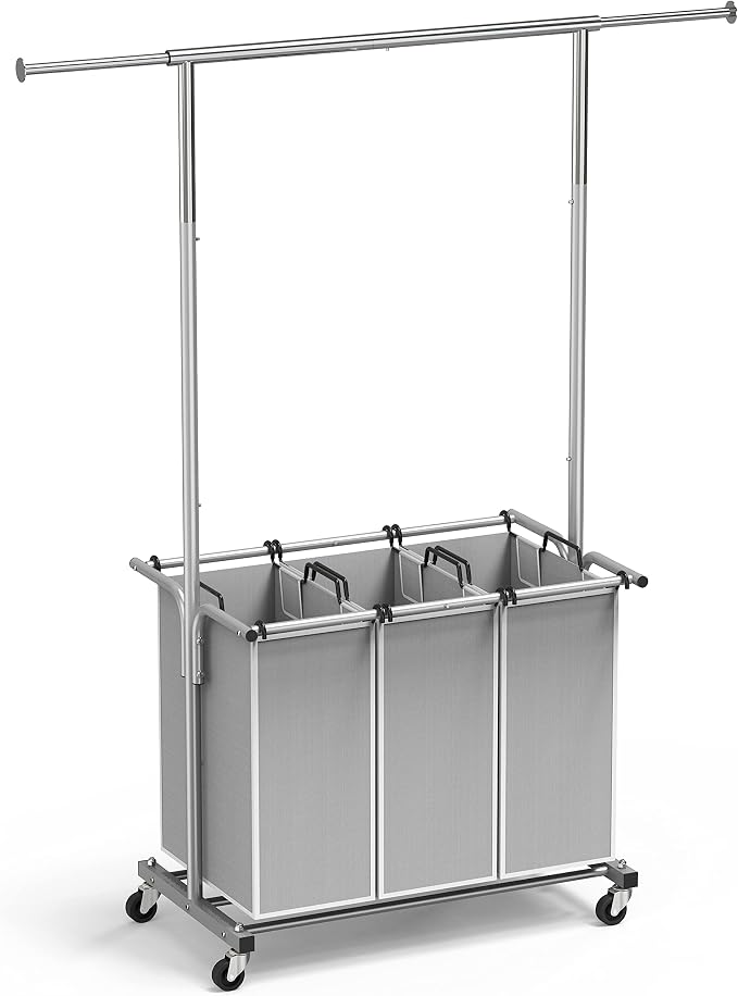 Simple Houseware 3 Bags Laundry Sorter - Image 9