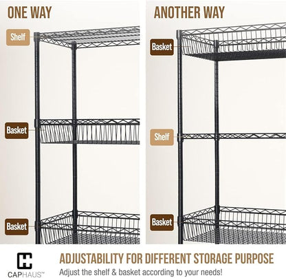 CAPHAUS NSF Wire Shelving Unit w/Baskets & Liner, Storage Rack Corner Shelves - Image 7