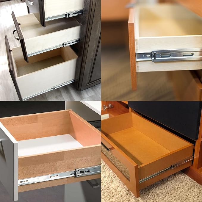 12 Inch Drawer Slides, 0.7" Wide, Ball Bearing, Two Way Slide Track Rail - Image 6