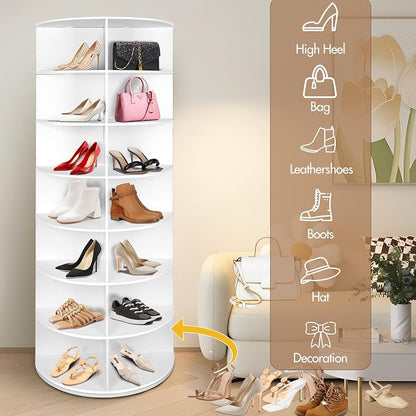 7-Tier Rotating Shoe Rack Tower, 28 Slots, 360° Revolving Storage | 23.6 in - Image 4
