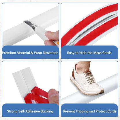 Floor Cord Cover Self Adhesive Cord Hider Floor Extension Cord Covers - Image 3