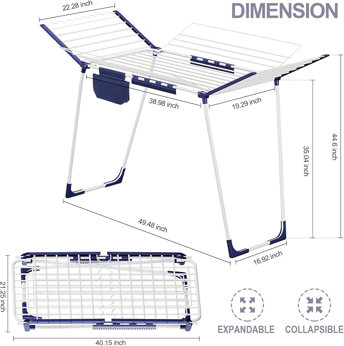 APEXCHASER Clothes Drying Rack Foldable - Image 2
