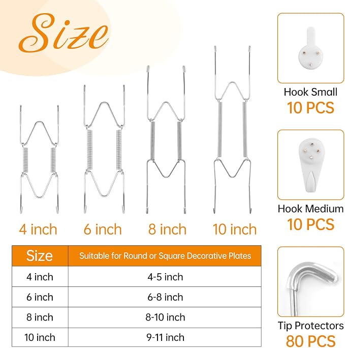 Bilillo 20 Pieces Stainless Steel Spring Plate Hangers - Image 2