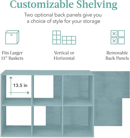 Best Choice Products Kids Bookcase 6-Cube Storage Organizer, 13.5in Shelf - Image 3