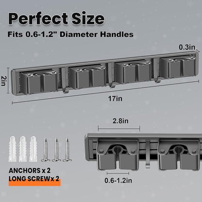 Broom Holder Wall Mount, Mop and Broom Hanger Wall Mount - Image 3