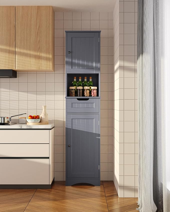 Gizoon 67” H Tall Bathroom Storage Cabinet, Narrow Storage Cabinet, Living Room - Image 6