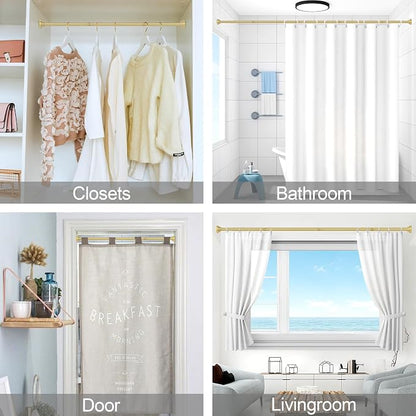 Thestoa Gold Shower Curtain Rod Adjustable 43-92 inch, Anti-Rust Non-Slip - Image 6