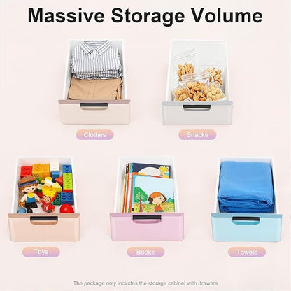 5 Drawers Stackable Storage Drawers Plastic Storage Drawers Collapsible Storage - Image 7