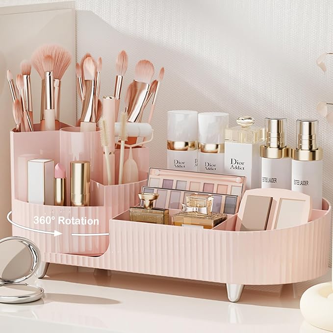 Pink Rotating Vanity Organizer by COMFYROOM