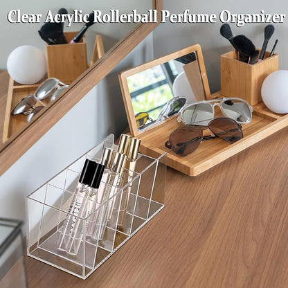 ELLDOO Rollerball Perfume Organizer, 5 Compartment Clear Acrylic Perfume - Image 5
