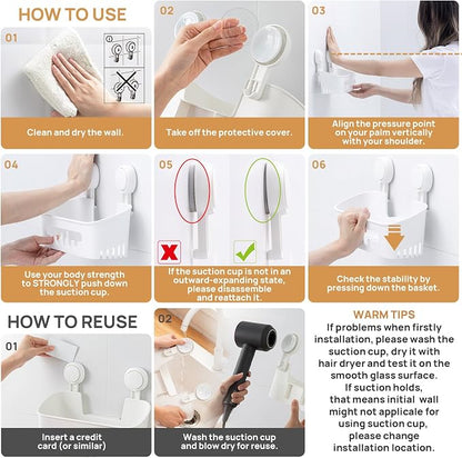 LEVERLOC Shower Caddy Suction Cup 2 Pack, Shower Organizer Removable Bathroom - Image 5